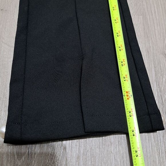 Vega Vesture Pearls Beaded Split Hem Flare Leg Cropped Pants Size 27 Black - Picture 8 of 14
